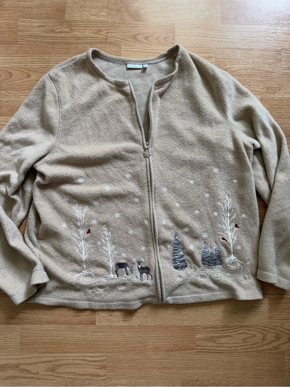 Vintage Croft & Barrow Embroidered Winter Fleece Jacket XL